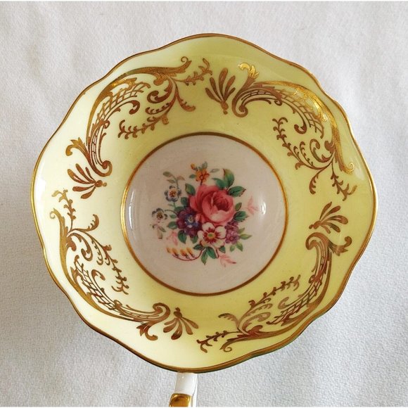 Paragon Vintage Double Warrant Yellow Floral Bone China Teacup And Saucer - Picture 10 of 11